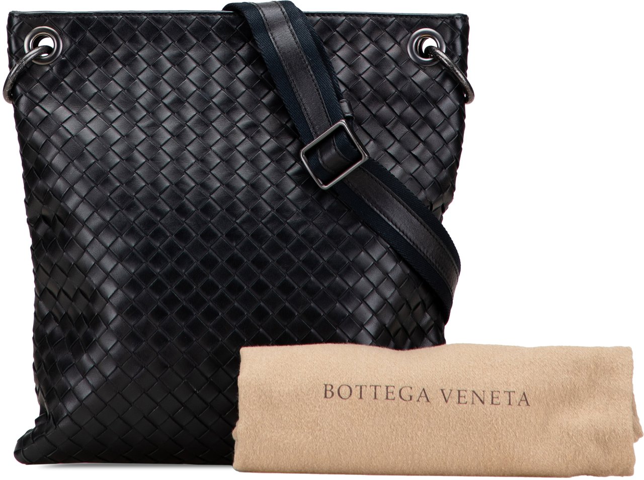 Bottega Veneta Nappa Intrecciato Crossbody Zwart
