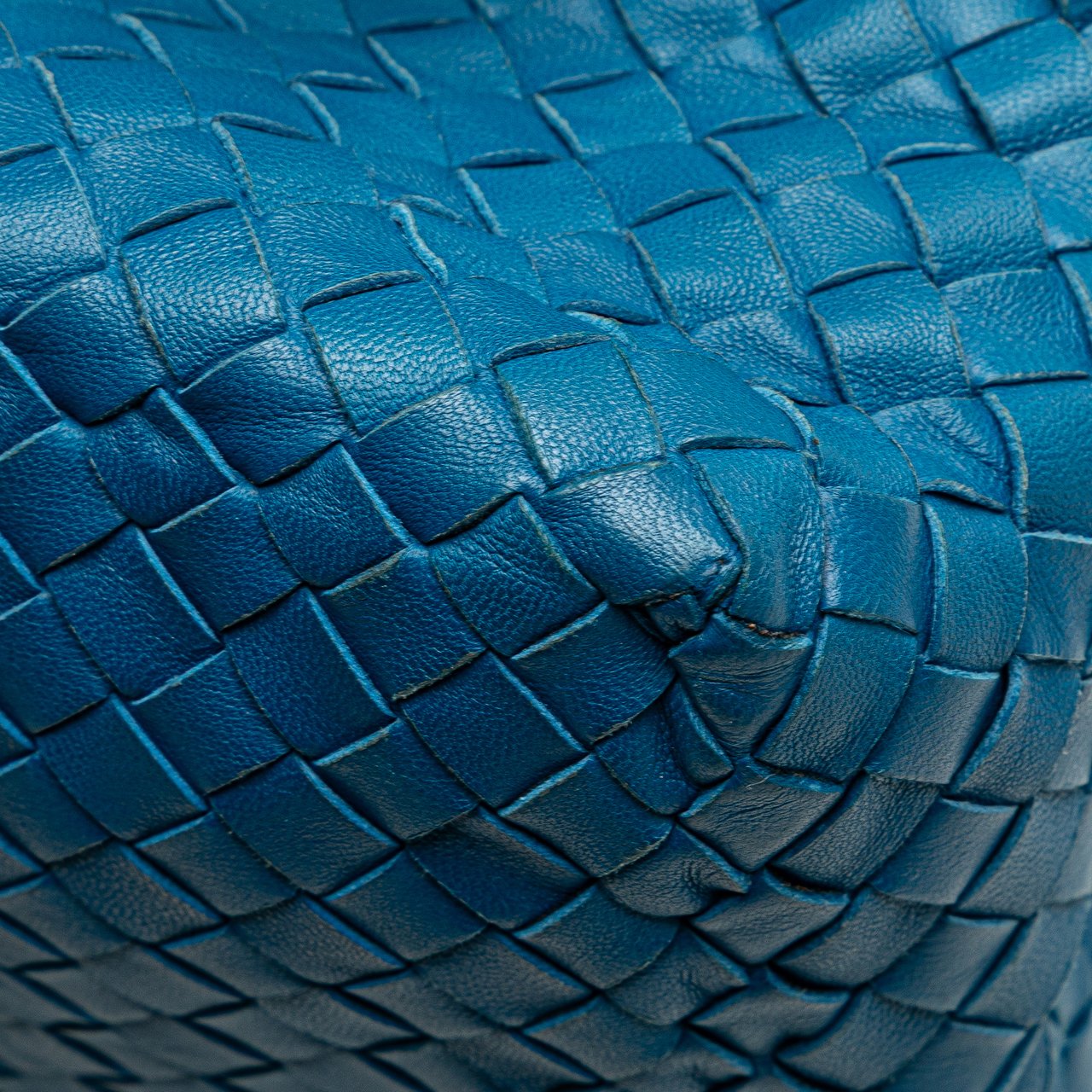 Bottega Veneta Medium Nappa Intrecciato Cesta Tote Blauw