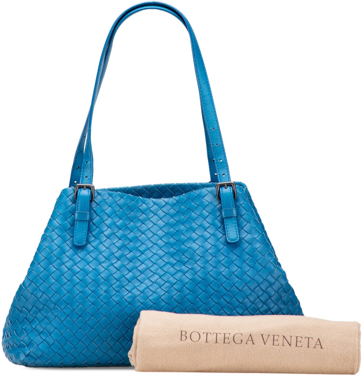 Bottega Veneta Medium Nappa Intrecciato Cesta Tote Blauw