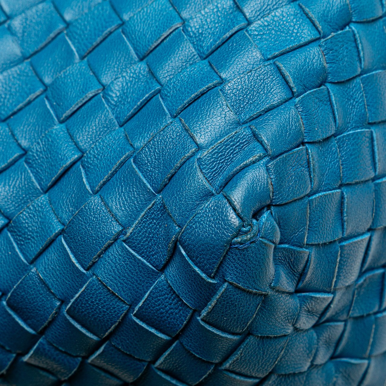 Bottega Veneta Medium Nappa Intrecciato Cesta Tote Blauw