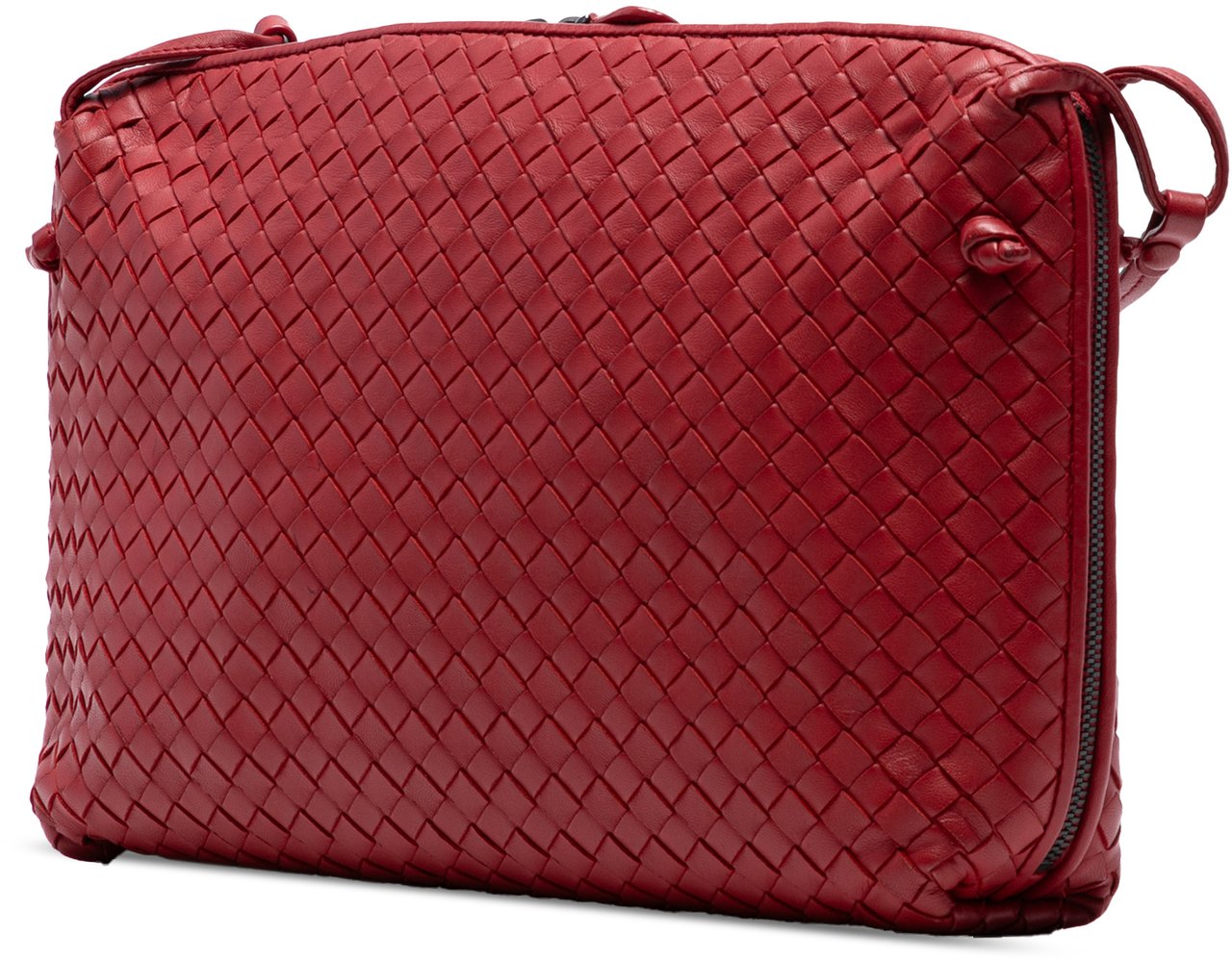 Bottega Veneta Large Nappa Intrecciato Nodini Crossbody Rood