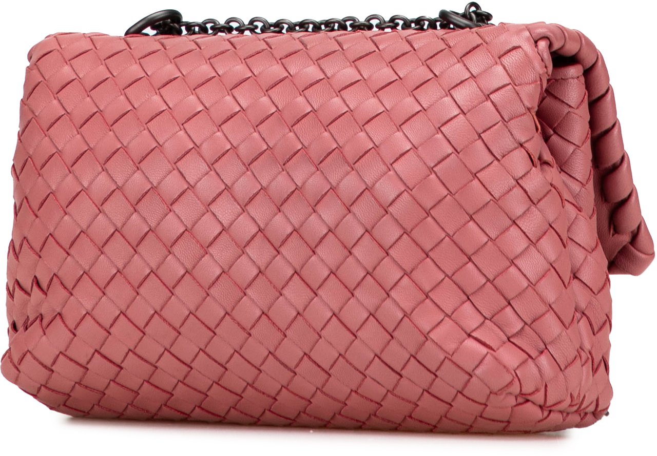 Bottega Veneta Baby Nappa Intrecciato Olimpia Crossbody Roze