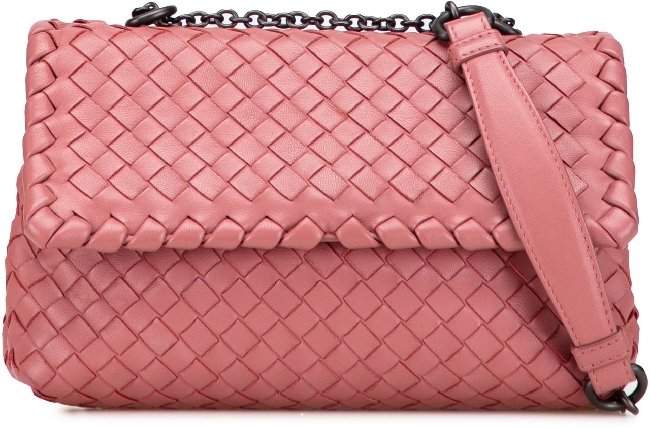 Bottega Veneta Baby Nappa Intrecciato Olimpia Crossbody Roze