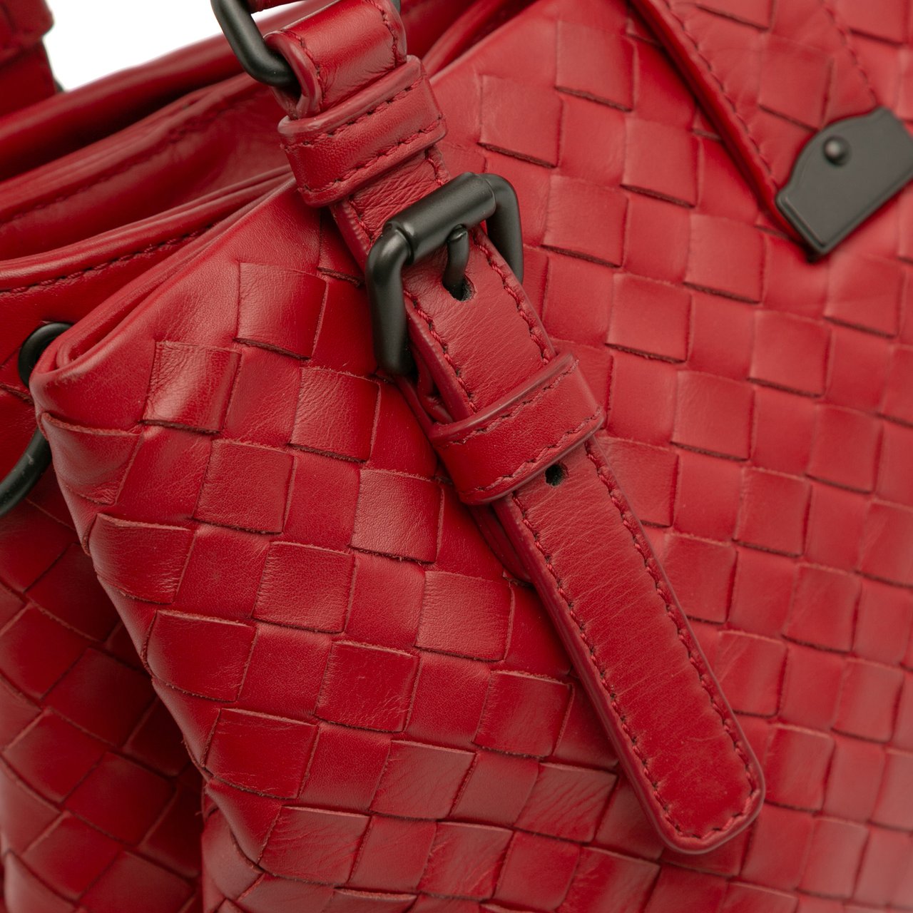 Bottega Veneta Mini Nappa Intrecciato Roma Satchel Rood