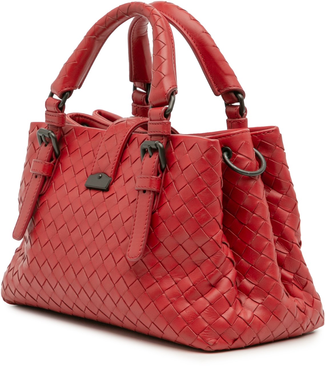 Bottega Veneta Mini Nappa Intrecciato Roma Satchel Rood