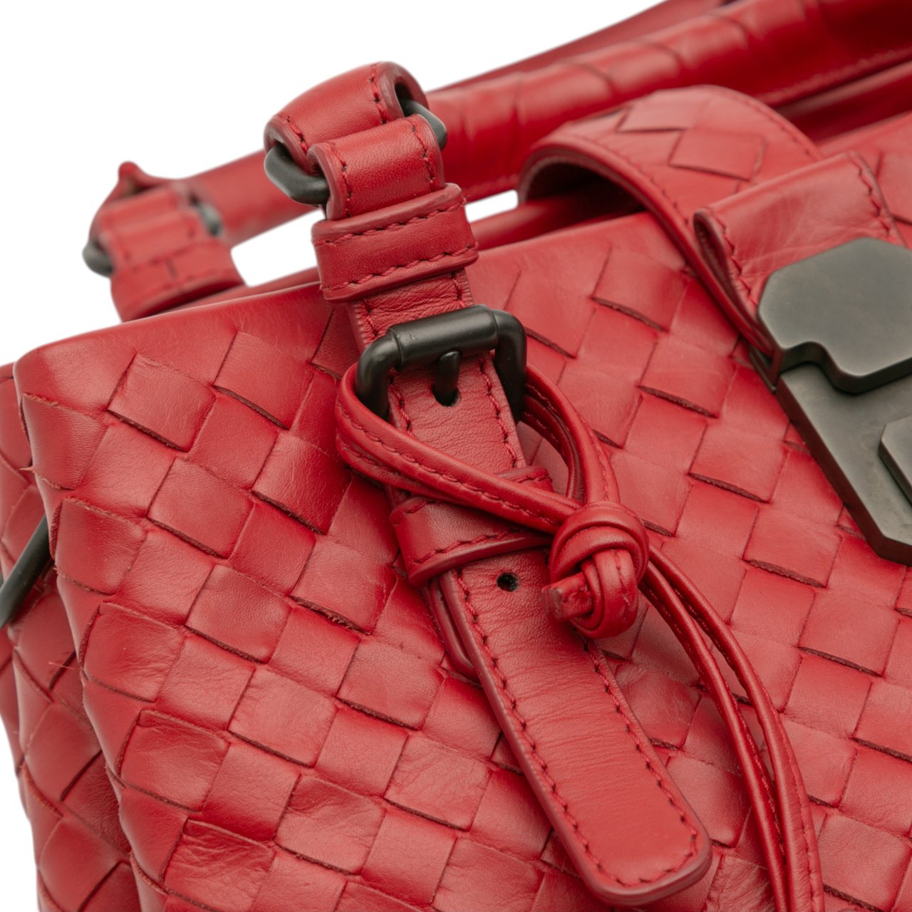 Bottega Veneta Mini Nappa Intrecciato Roma Satchel Rood