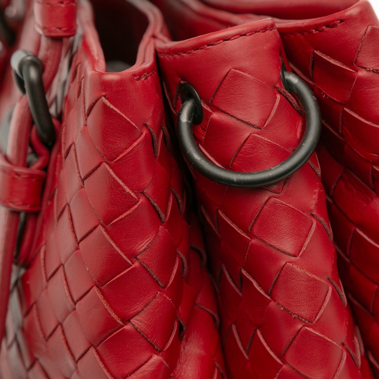 Bottega Veneta Mini Nappa Intrecciato Roma Satchel Rood