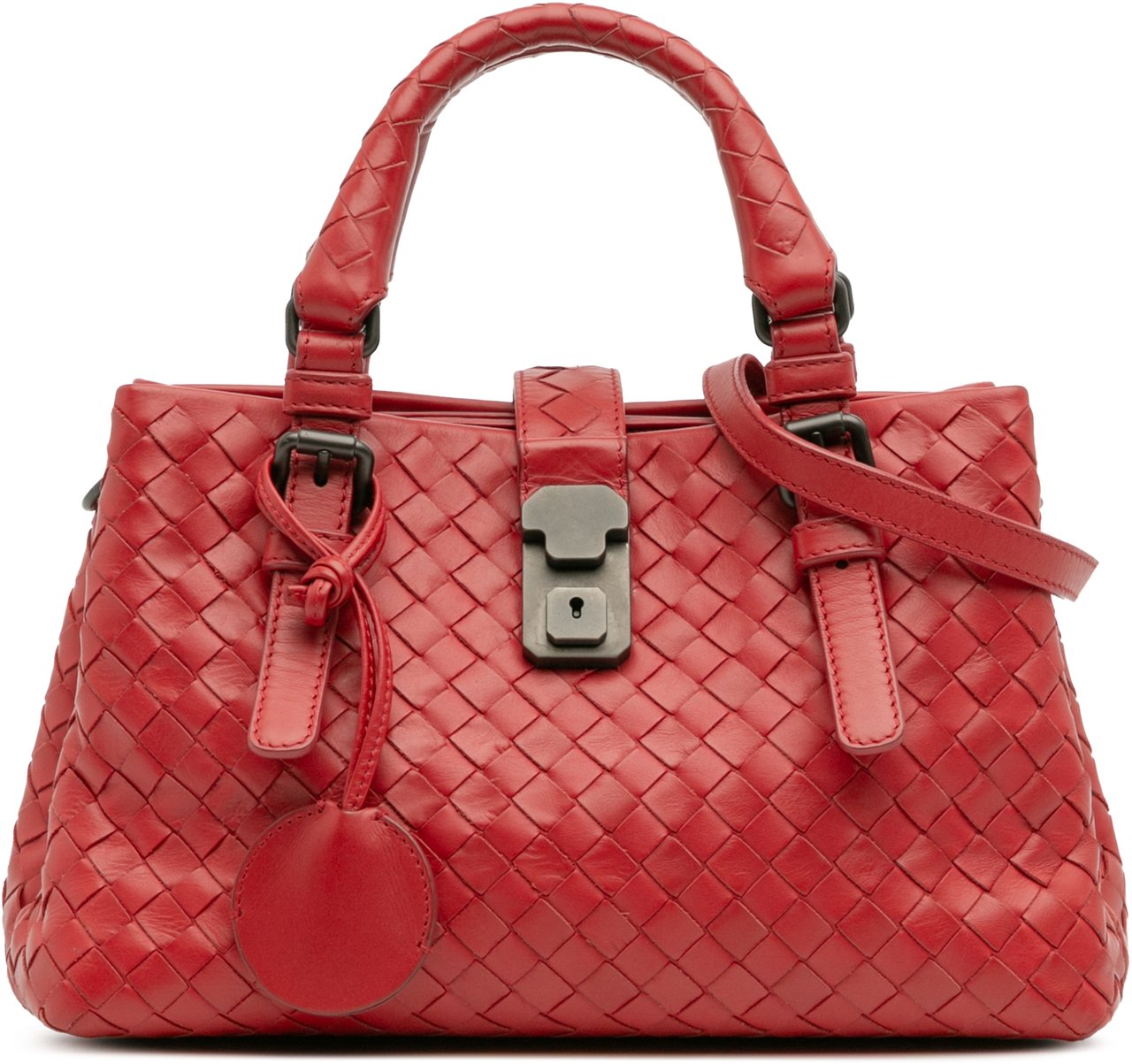Bottega Veneta Mini Nappa Intrecciato Roma Satchel Rood