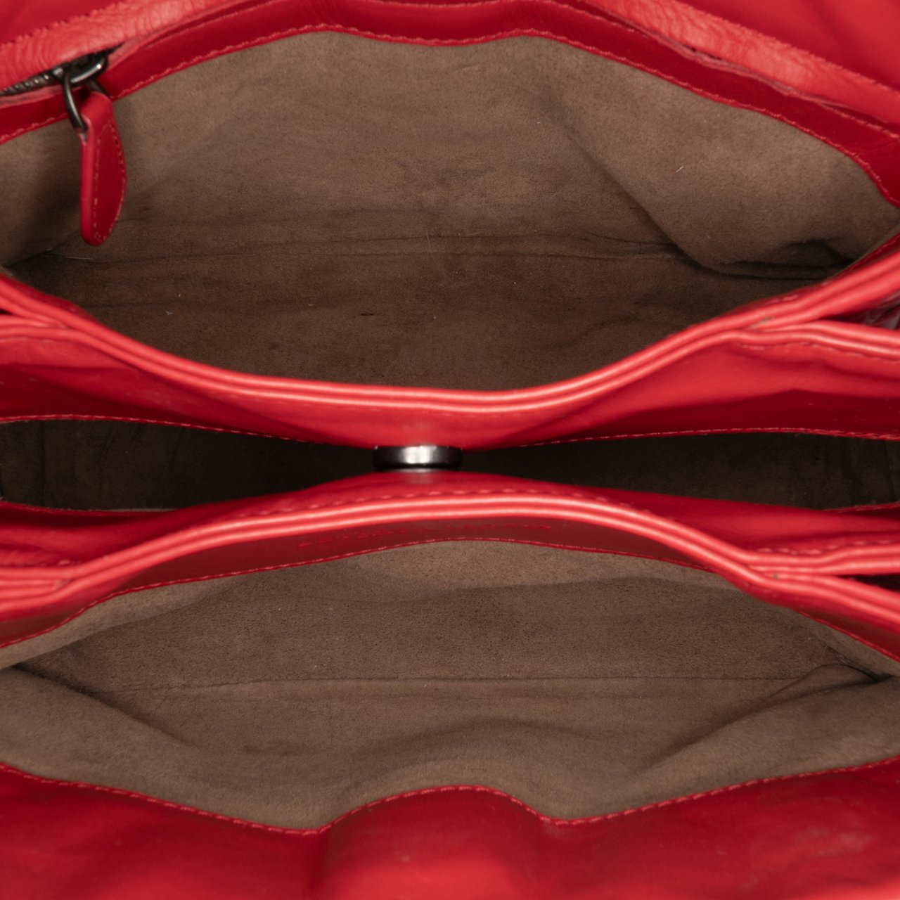 Bottega Veneta Mini Nappa Intrecciato Roma Satchel Rood