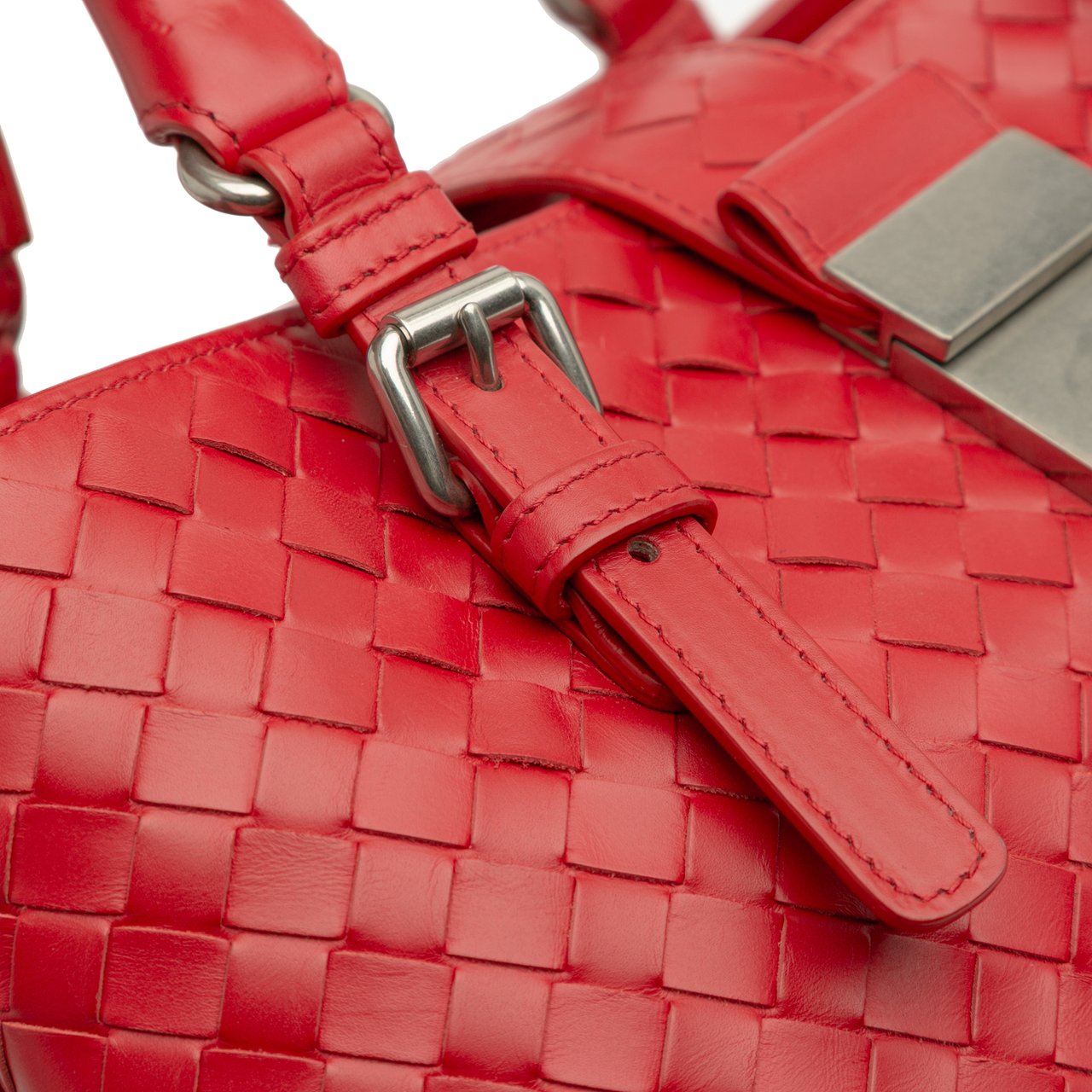 Bottega Veneta Small Nappa Intrecciato Roma Satchel Rood