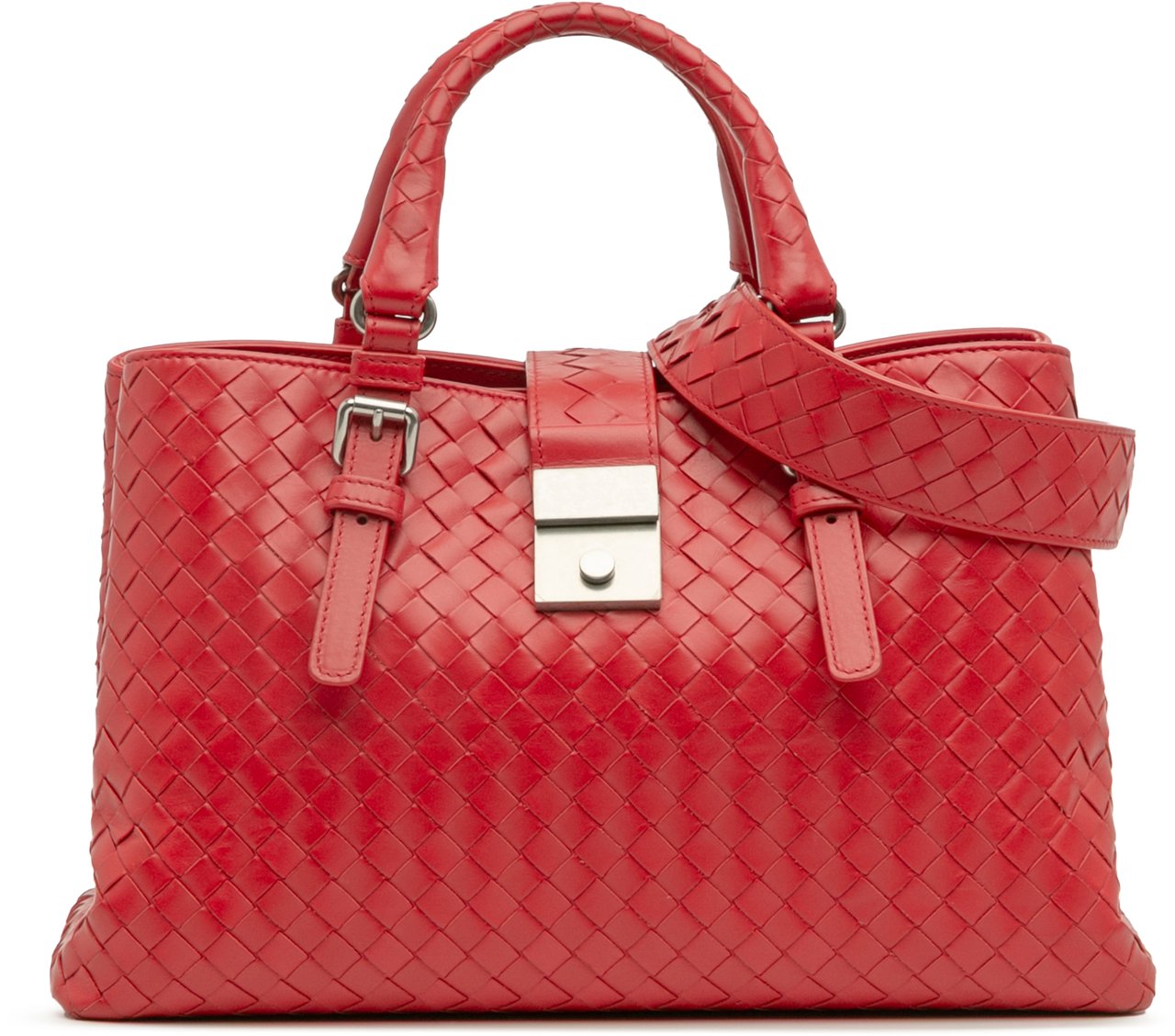 Bottega Veneta Small Nappa Intrecciato Roma Satchel Rood