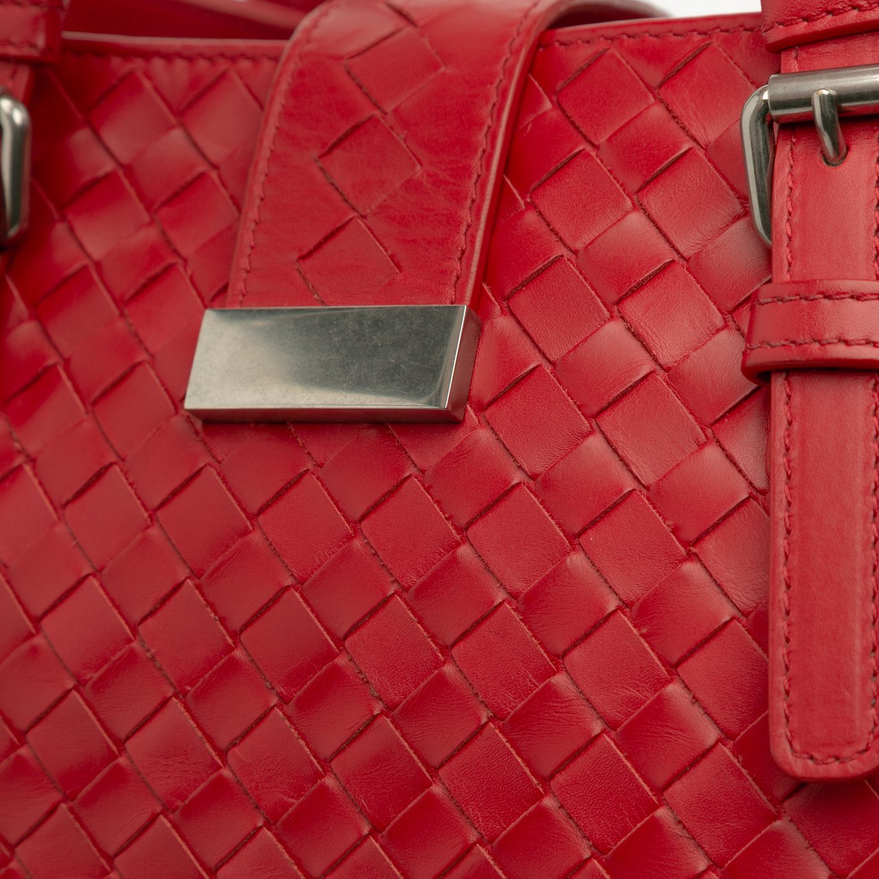 Bottega Veneta Small Nappa Intrecciato Roma Satchel Rood