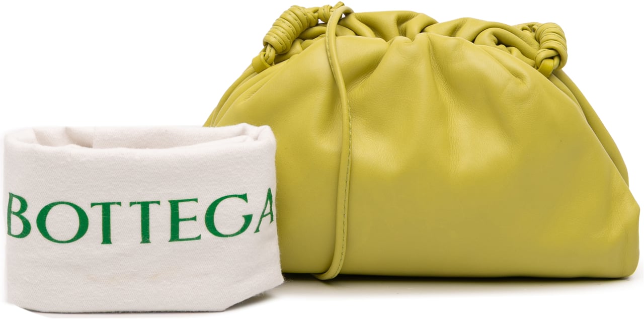 Bottega Veneta Lambskin The Mini Pouch Crossbody Geel