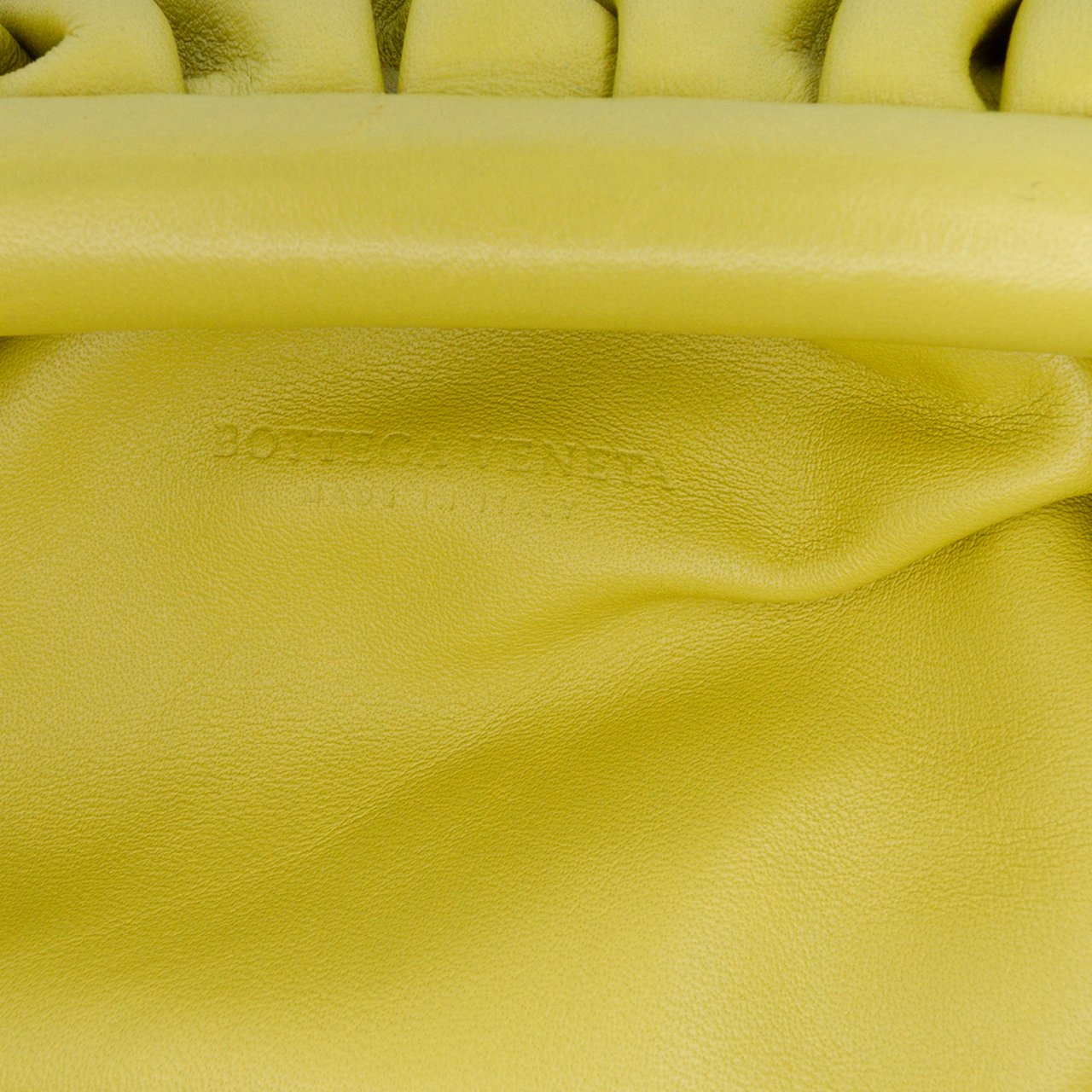 Bottega Veneta Lambskin The Mini Pouch Crossbody Geel