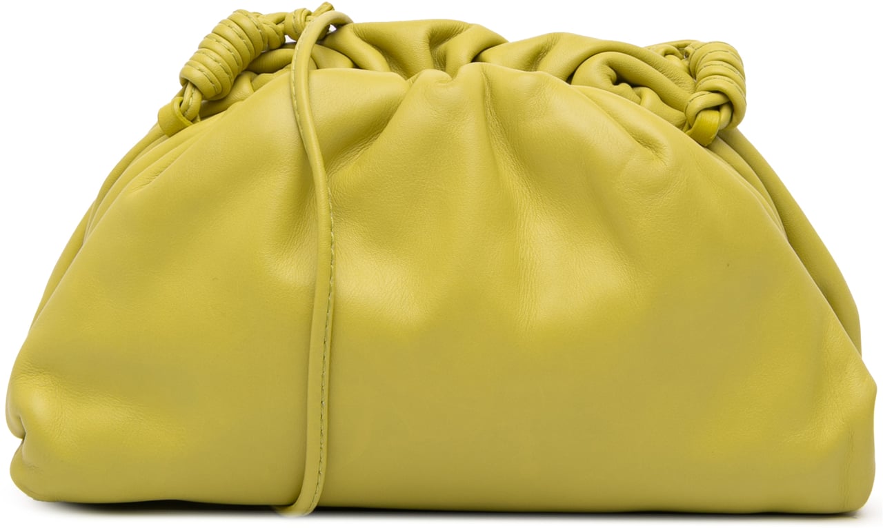 Bottega Veneta Lambskin The Mini Pouch Crossbody Geel