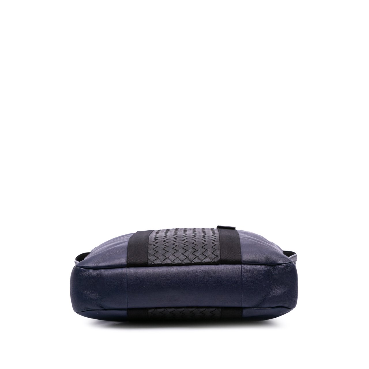 Bottega Veneta Bicolor Leather Intrecciato Tote Blauw