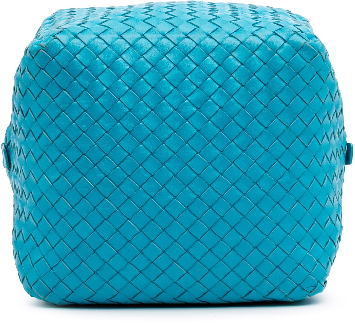 Bottega Veneta Nappa Intrecciato Cube Crossbody Blauw