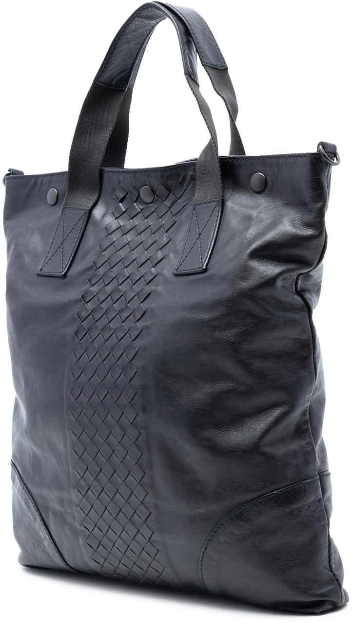 Bottega Veneta Intrecciato Trimmed Nappa Convertible Tote Zwart