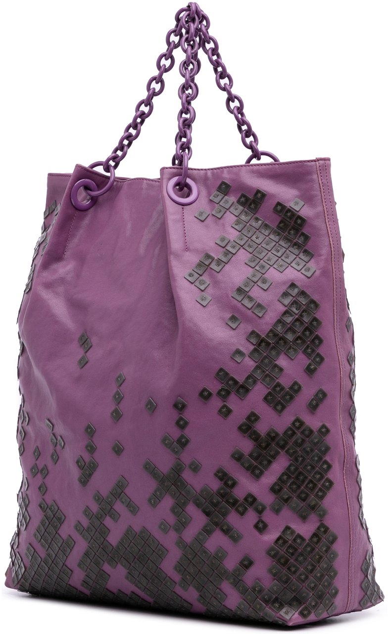 Bottega Veneta Vitello Mosaico Laque Tote Paars
