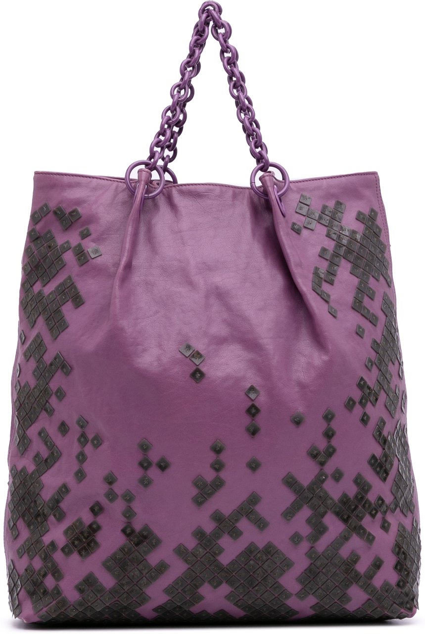 Bottega Veneta Vitello Mosaico Laque Tote Paars