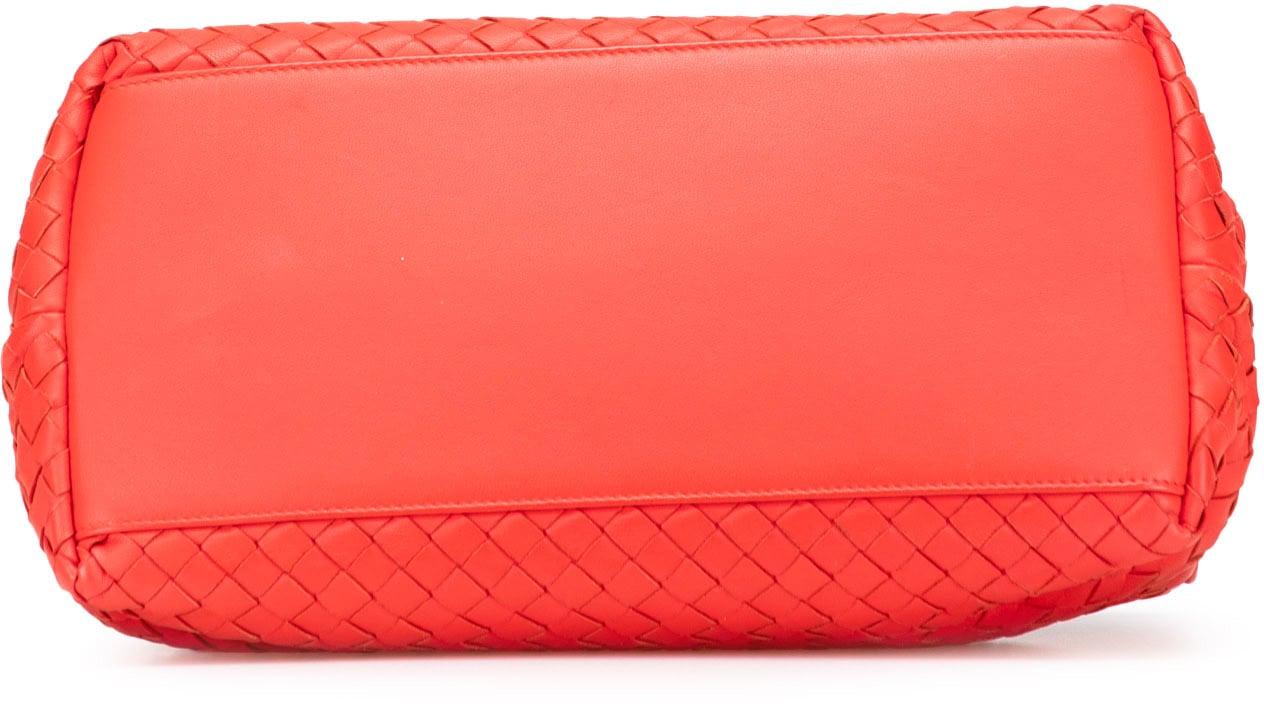 Bottega Veneta Nappa Intrecciato Satchel Rood