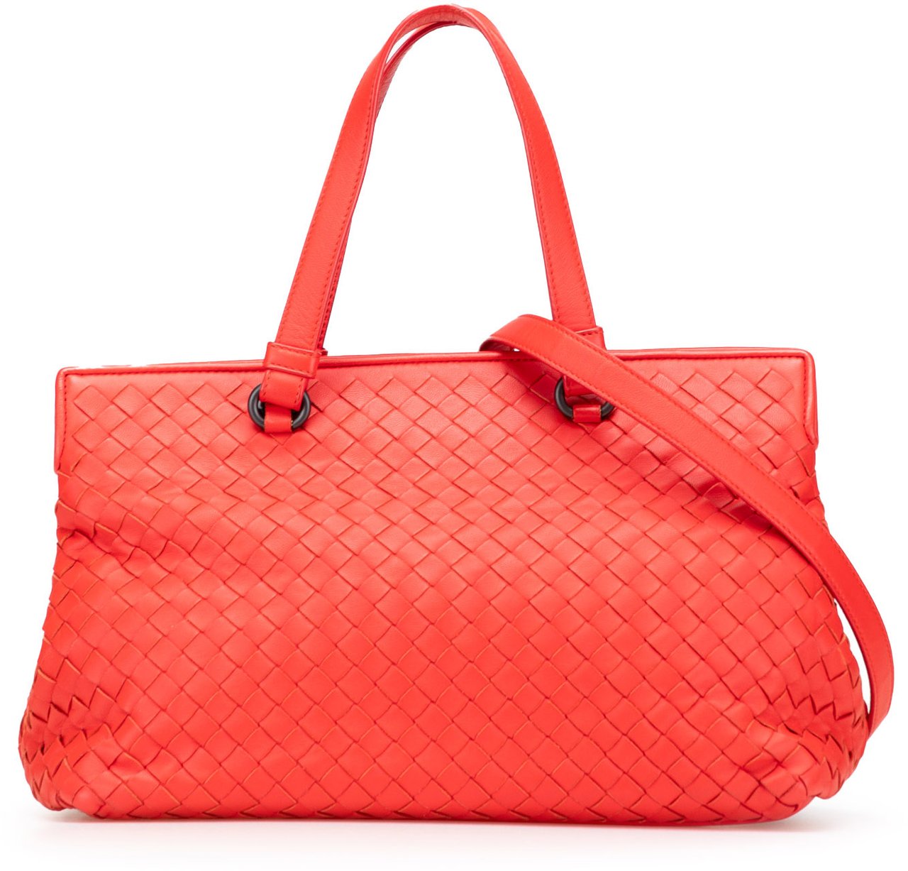Bottega Veneta Nappa Intrecciato Satchel Rood