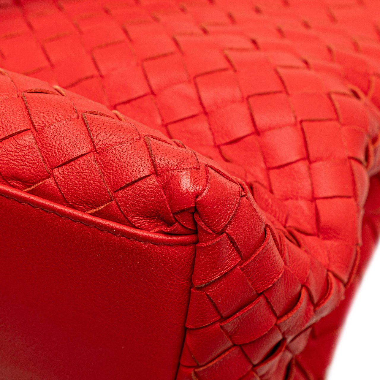 Bottega Veneta Nappa Intrecciato Satchel Rood