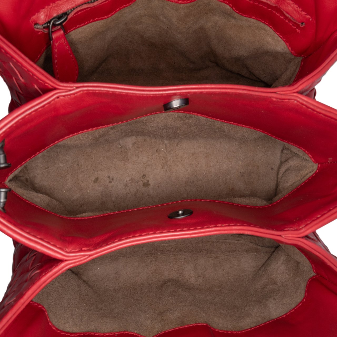 Bottega Veneta Small Nappa Intrecciato Roma Satchel Rood