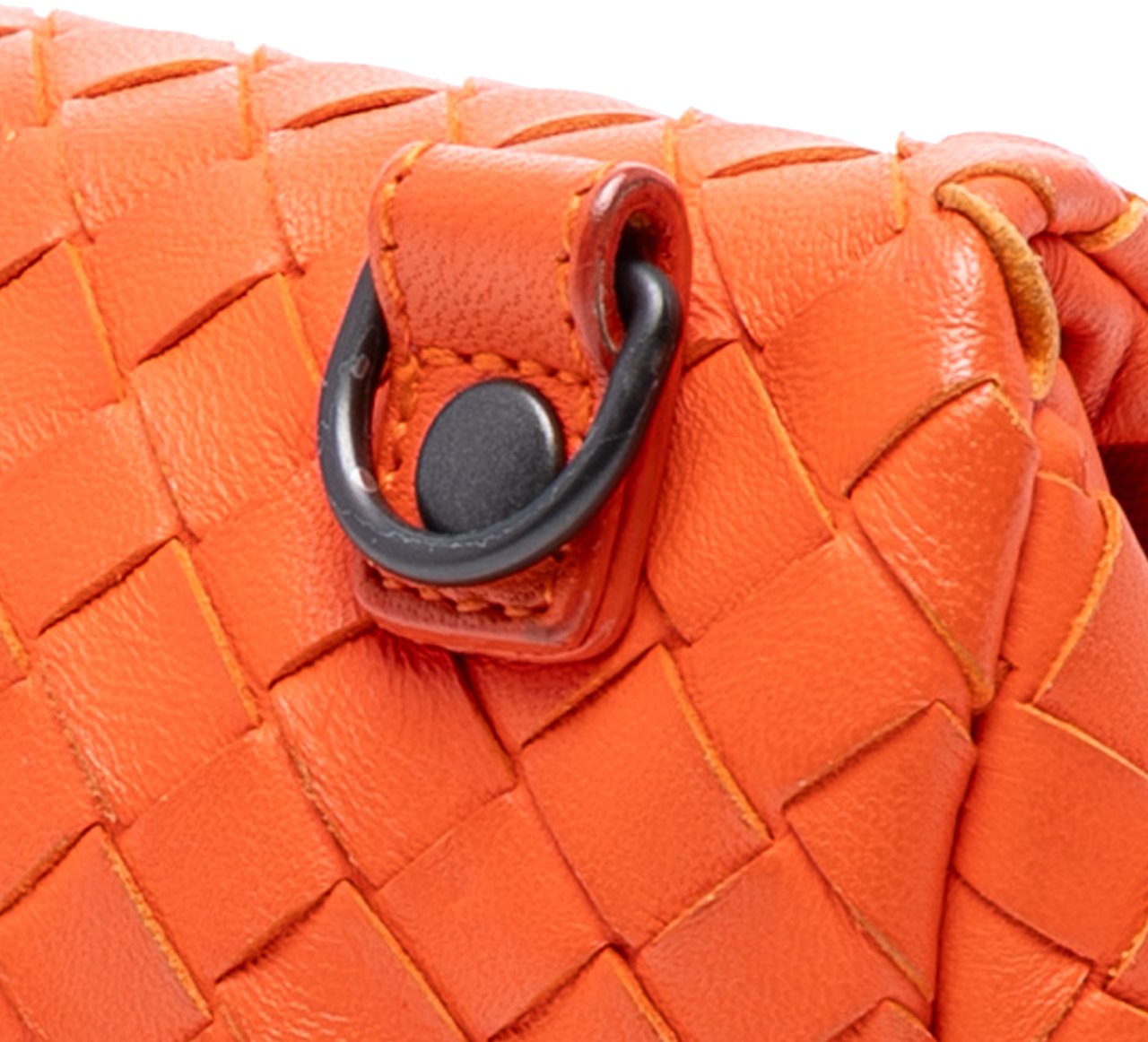 Bottega Veneta Mini Nappa Intrecciato Expandable Chain Flap Crossbody Oranje