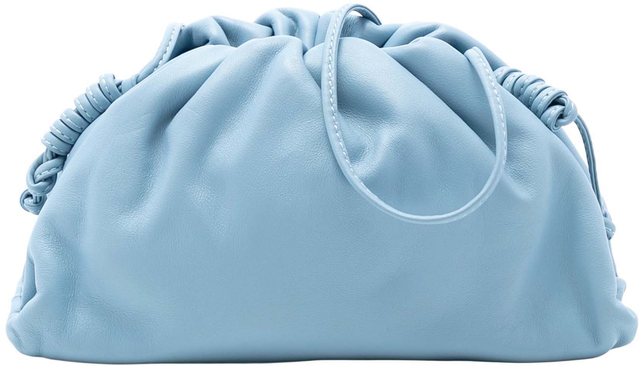 Bottega Veneta Lambskin The Mini Pouch Crossbody Blauw