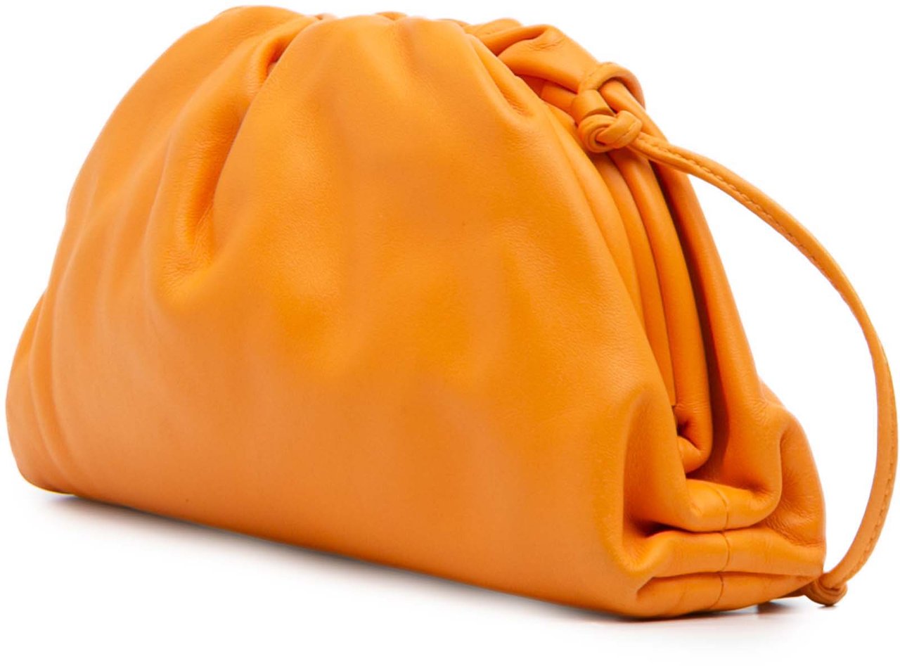 Bottega Veneta Lambskin The Mini Pouch Crossbody Oranje