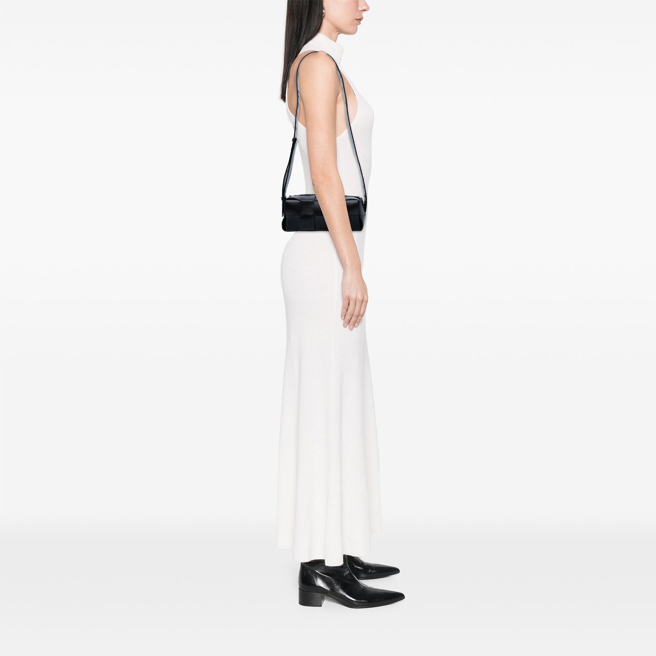 Bottega Veneta Small Lambskin Intrecciato Brick Cassette Zwart