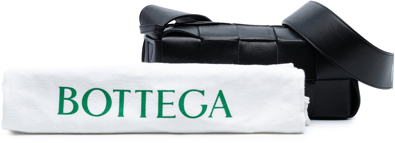 Bottega Veneta Small Lambskin Intrecciato Brick Cassette Zwart