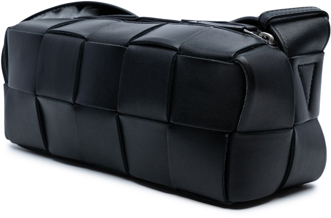 Bottega Veneta Small Lambskin Intrecciato Brick Cassette Zwart