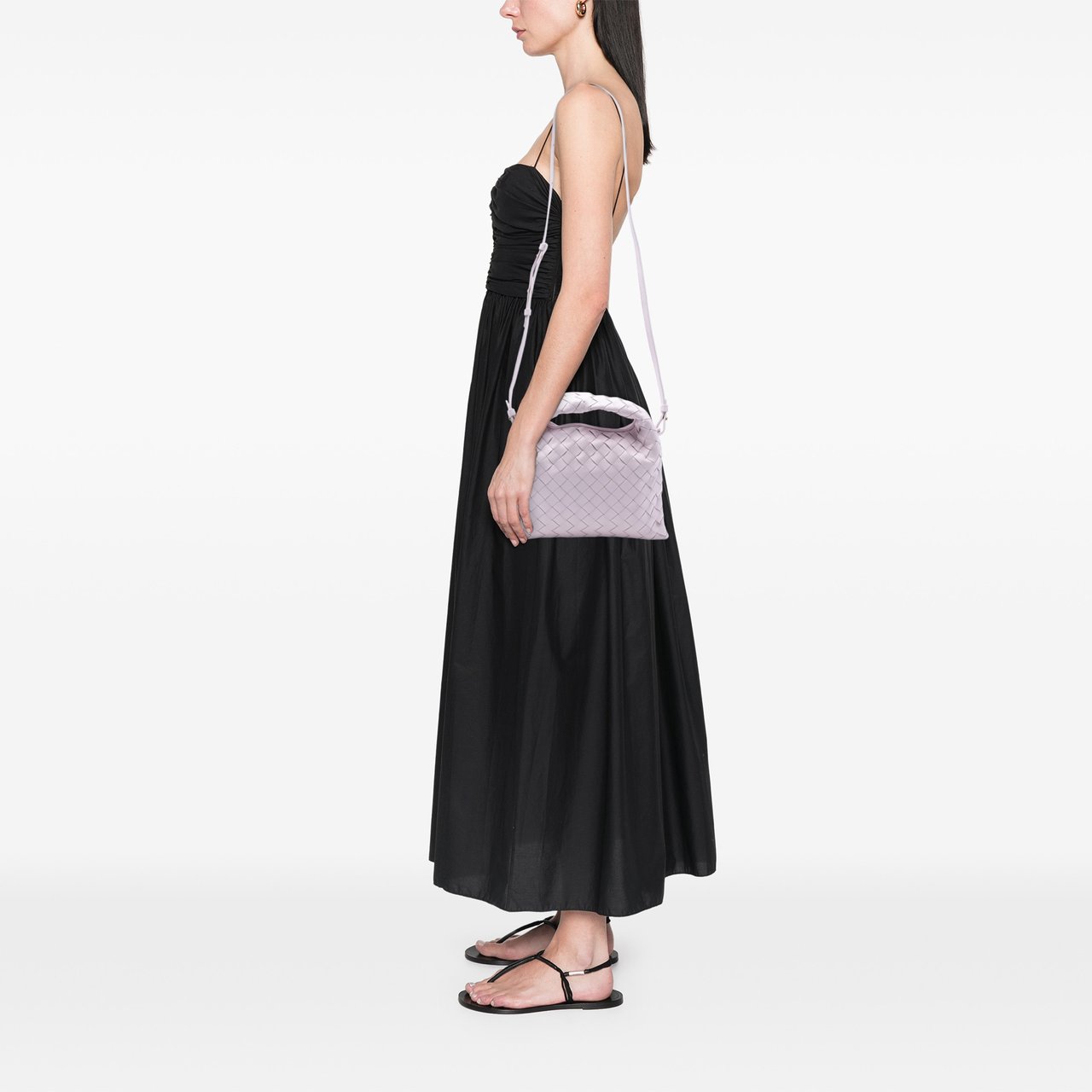 Bottega Veneta Mini Calfskin Intrecciato Hop Satchel Roze