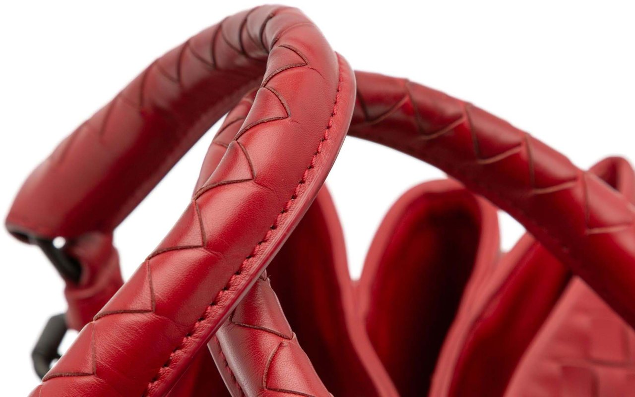 Bottega Veneta Small Nappa Intrecciato Roma Satchel Rood