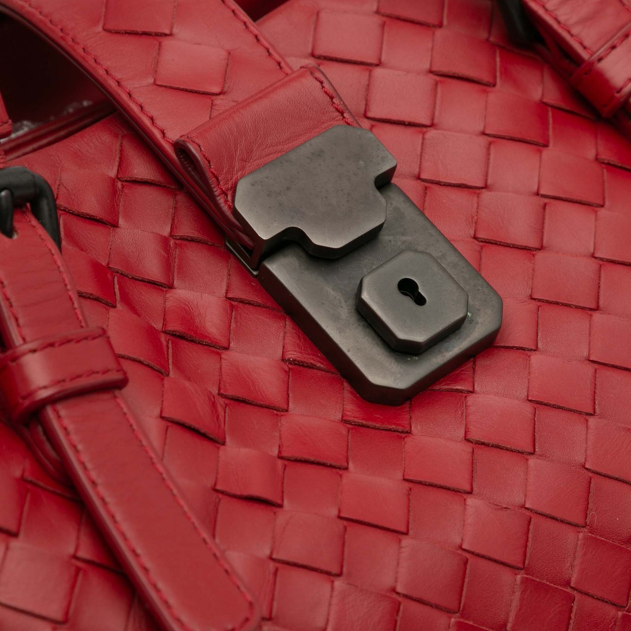 Bottega Veneta Small Nappa Intrecciato Roma Satchel Rood