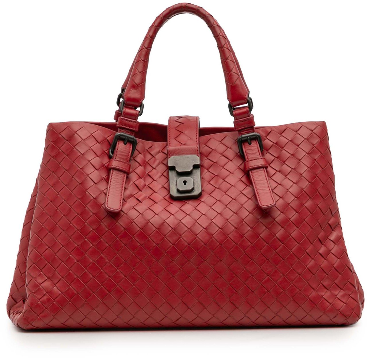 Bottega Veneta Small Nappa Intrecciato Roma Satchel Rood