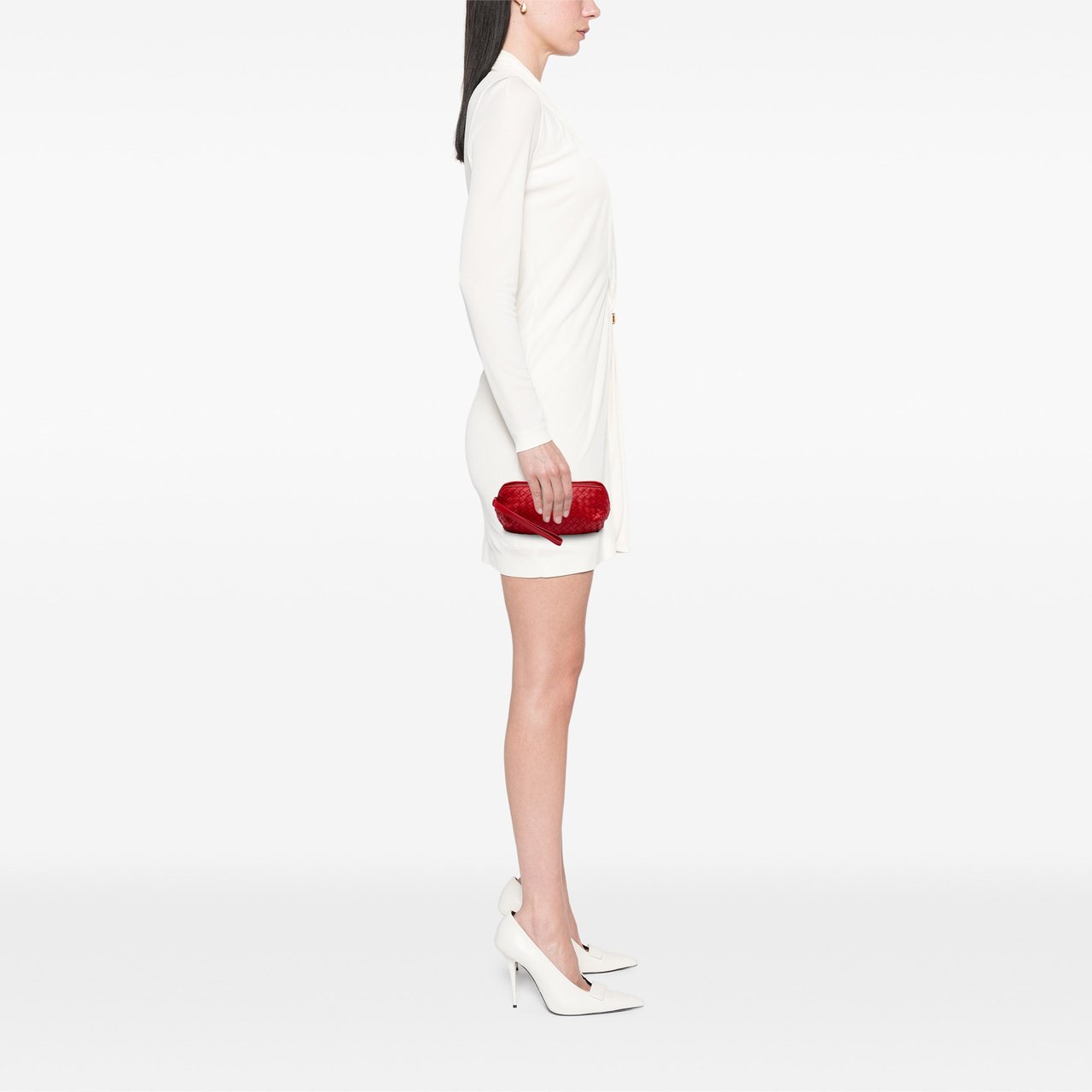 Bottega Veneta Nappa Intrecciato Pouch Rood