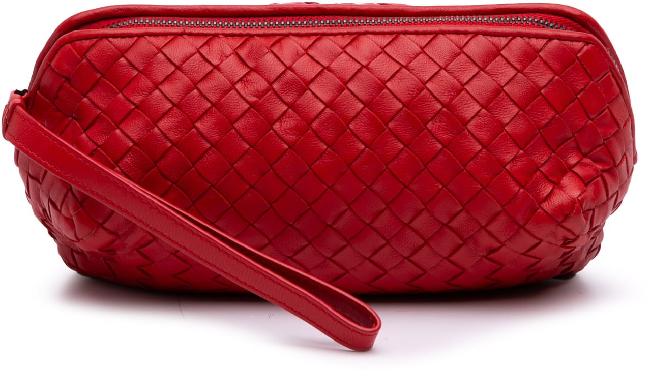 Bottega Veneta Nappa Intrecciato Pouch Rood