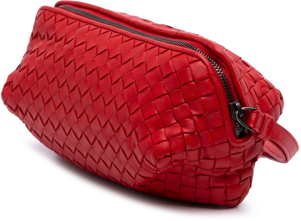 Bottega Veneta Nappa Intrecciato Pouch Rood