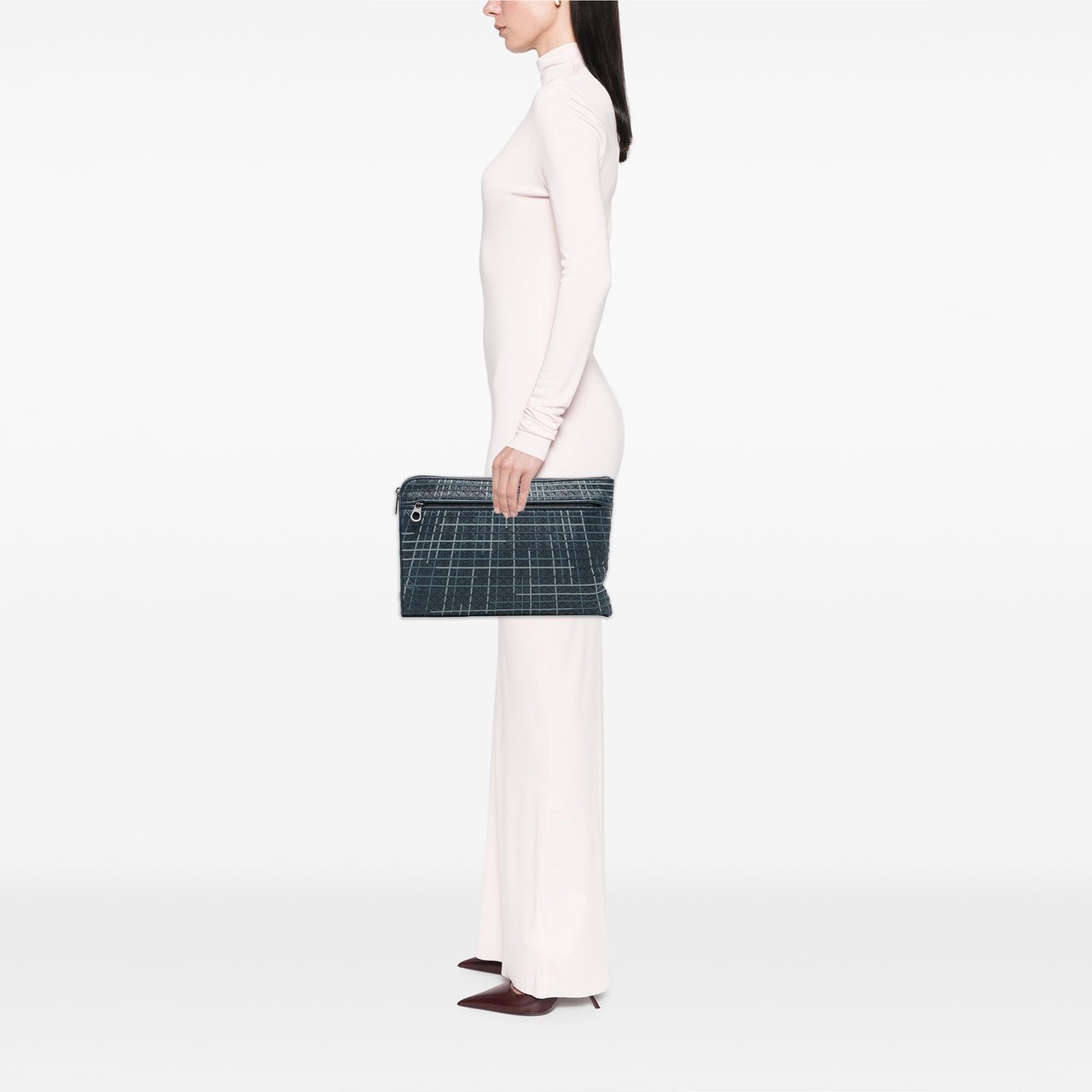 Bottega Veneta Nappa Intrecciato Metropolis Clutch Blauw