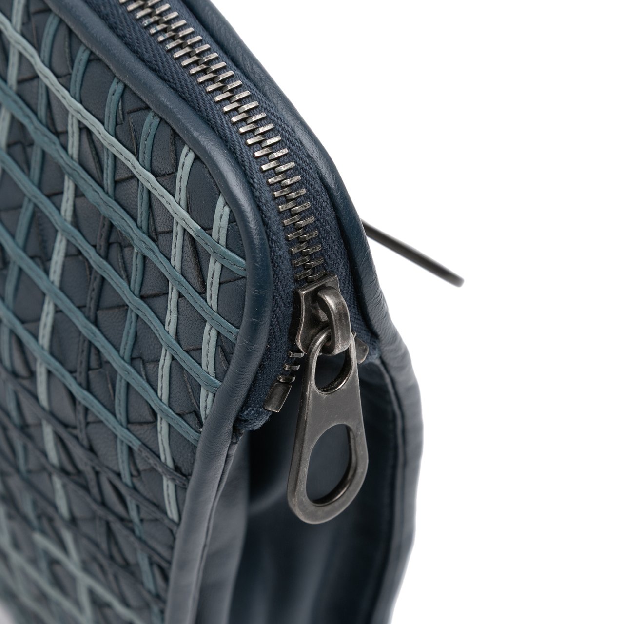 Bottega Veneta Nappa Intrecciato Metropolis Clutch Blauw