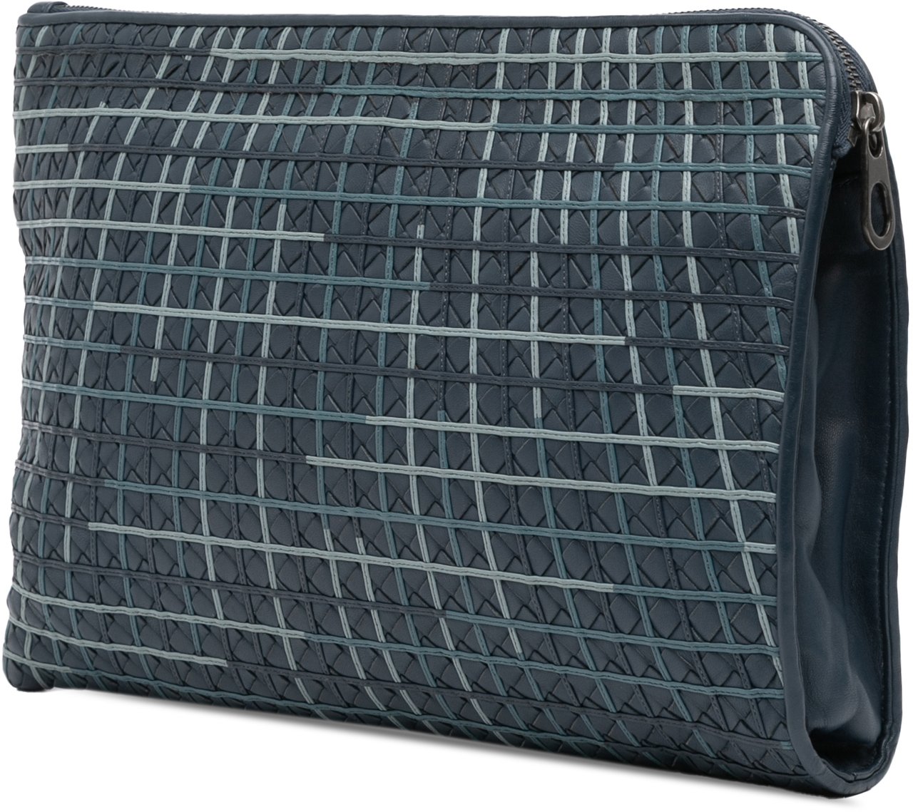 Bottega Veneta Nappa Intrecciato Metropolis Clutch Blauw