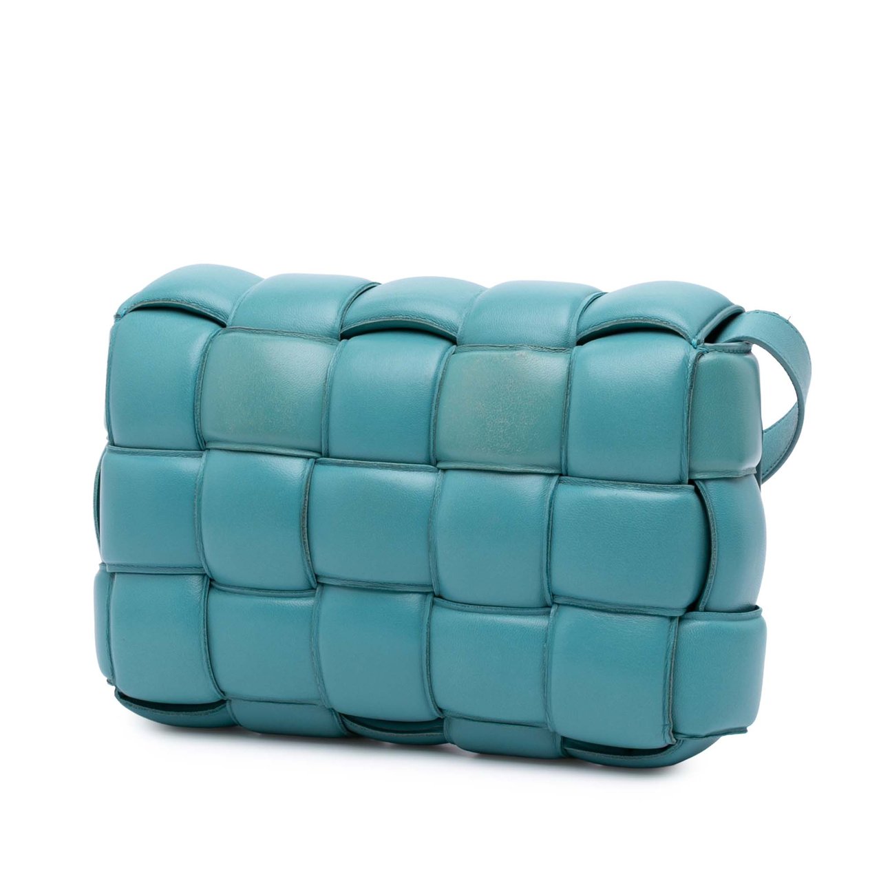 Bottega Veneta Nappa Intrecciato Padded Cassette Crossbody Blauw