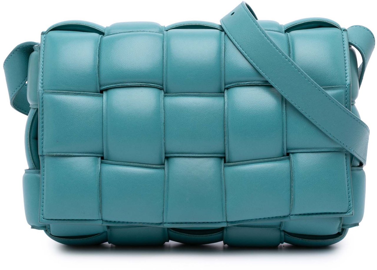 Bottega Veneta Nappa Intrecciato Padded Cassette Crossbody Blauw