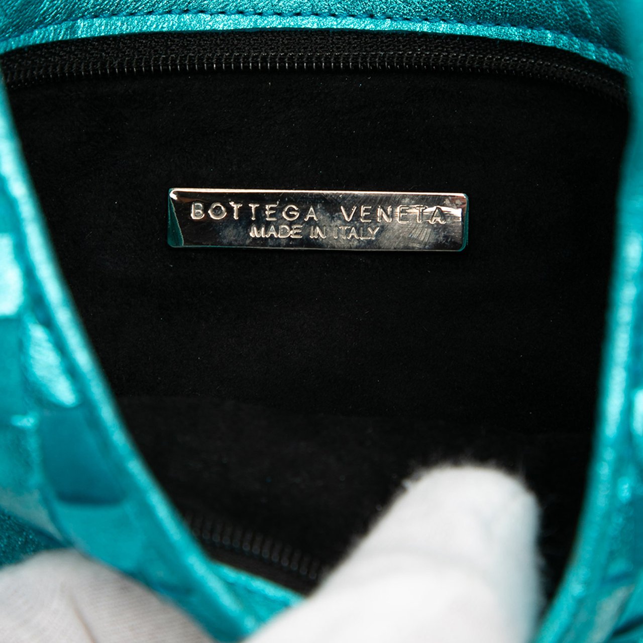 Bottega Veneta Metallic Nappa Intrecciato Hobo Blauw