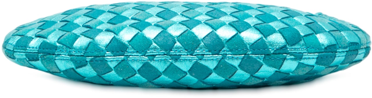 Bottega Veneta Metallic Nappa Intrecciato Hobo Blauw