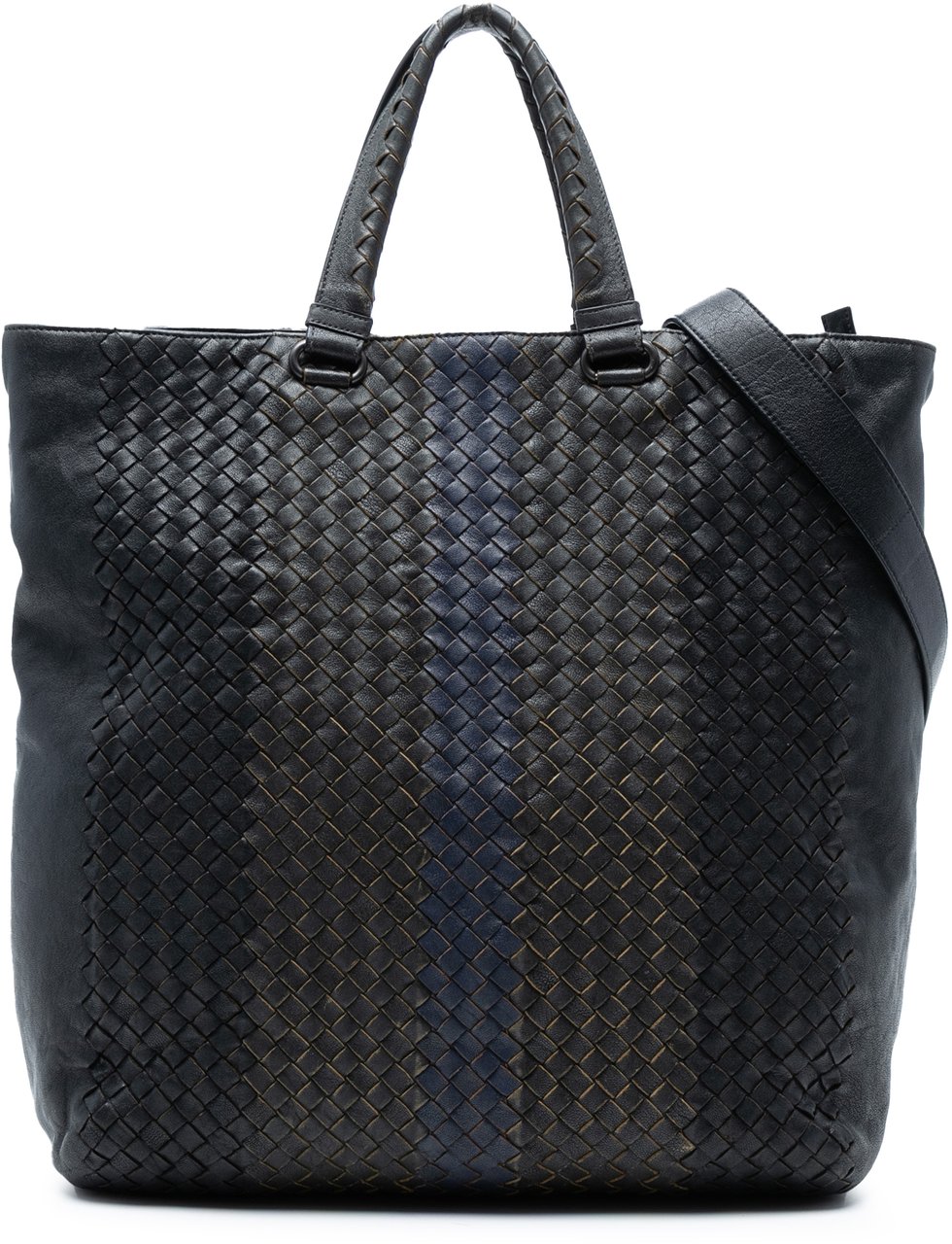 Bottega Veneta Tricolor Nappa Intrecciato Convertible Tote Zwart