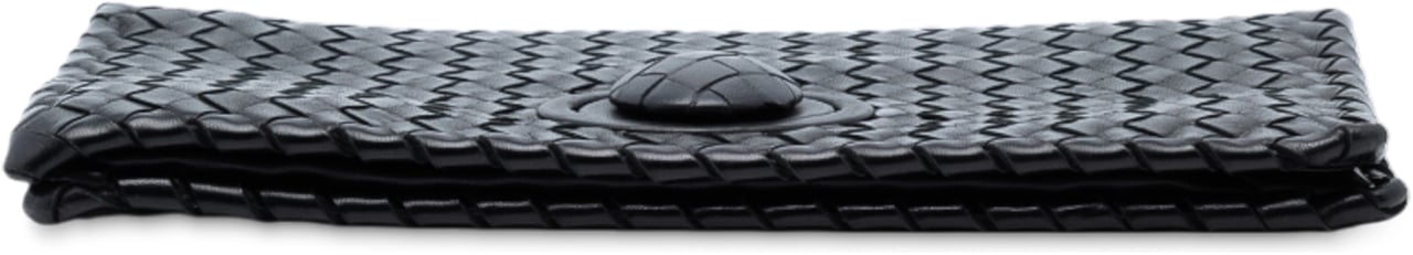 Bottega Veneta Nappa Intrecciato Turn Lock Clutch Zwart